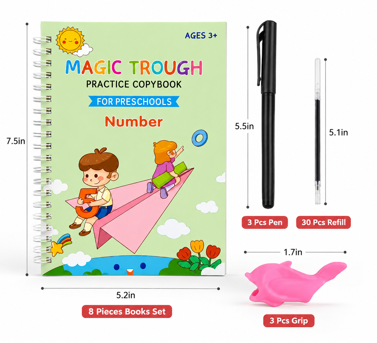 Magic Practice Copybook (4 Book + 10 Refill) (A-127)